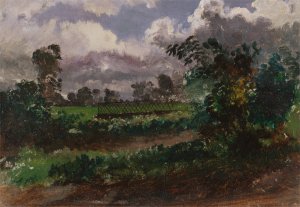 A View across the Artist's Garden from his House at Exmouth, Devonshire by Francis Danby Oil Painting