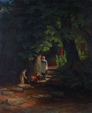 Children by a Brook by Francis Danby Oil Painting