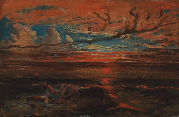 Sunset at Sea after a Storm by Francis Danby - Hand-Painted Oil Painting Reproduction