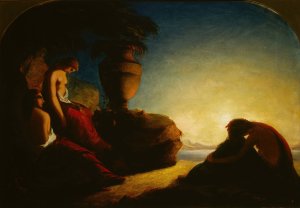 The three sisters of Phaeton weeping over the tomb of their brother by Francis Danby Oil Painting