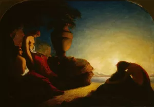 The three sisters of Phaeton weeping over the tomb of their brother by Francis Danby Oil Painting