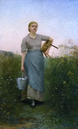 A Broadway Milkmaid by Francis Davis Millet - Oil Painting Reproduction
