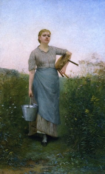 Main Product Photo of A Broadway Milkmaid Painting by Francis Davis Millet