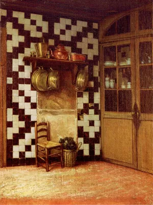 Flemish Kitchen by Francis Davis Millet - Oil Painting Reproduction