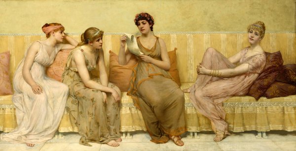 Main Product Photo of Reading the Story of Oenone  Painting by Francis Davis Millet