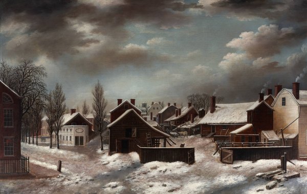 Main Product Photo of Winter Scene in Brooklyn  Painting by Francis Guy