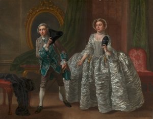 David Garrick and Mrs. Pritchard in Benjamin Hoadley's 'The Suspicious Husband' by Francis Hayman Oil Painting