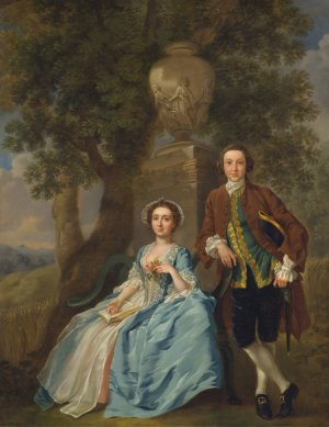 George and Margaret Rogers by Francis Hayman Oil Painting