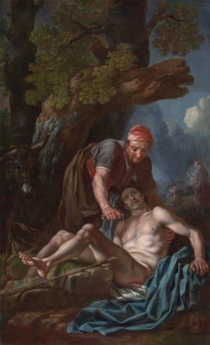 The Good Samaritan by Francis Hayman Oil Painting