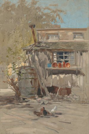 Barnyard by Francis Hopkinson Smith Oil Painting
