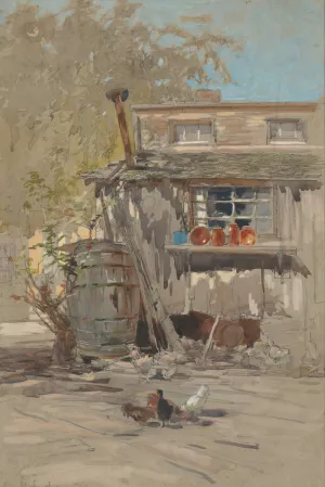 Barnyard by Francis Hopkinson Smith Oil Painting
