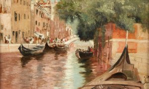 Canal Scene by Francis Hopkinson Smith Oil Painting