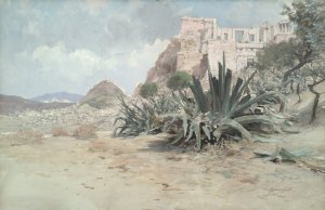 The Approach to the Acropolis by Francis Hopkinson Smith Oil Painting