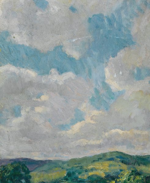 Main Product Photo of Cloud Study from the Connecticut Litchfield Hills  Painting by Francis Luis Mora