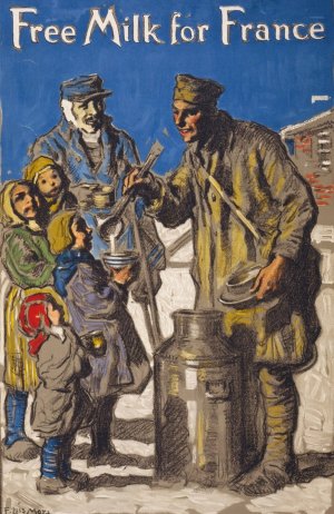 Free Milk for France by Francis Luis Mora Oil Painting