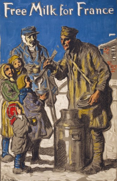 Free Milk for France  by Francis Luis Mora - Hand-Painted Oil Painting Reproduction