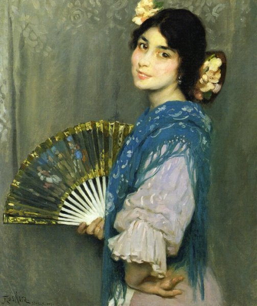 Mercedes by Francis Luis Mora - Hand-Painted Oil Painting Reproduction