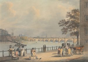 Westminster from the South Bank by Francis Nicholson Oil Painting