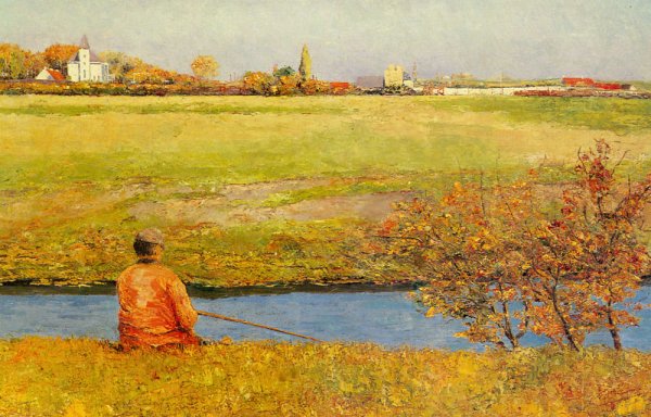 Main Product Photo of Fishing on a Summer Day Painting by Francis Nys