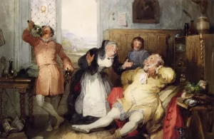 Falstaff and Mistress Quickly from 'The Merry Wives of Windsor' Oil painting by Francis Philip Stephanoff