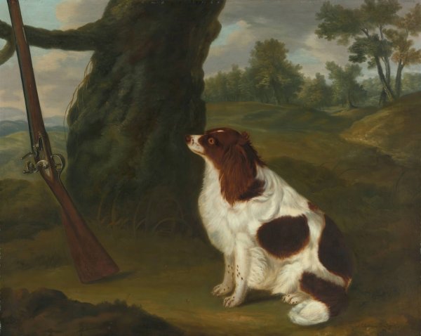 A Spaniel And A Flintlock Shotgun In A Landscape  by Francis Sartorius - Hand-Painted Oil Painting Reproduction