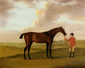 Captain Dennis O'Kelly's Basilimo Held By A Groom painting by Francis Sartorius