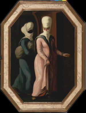 A Turkish Lady Going with her Slave to the Bath by Francis Smith Oil Painting