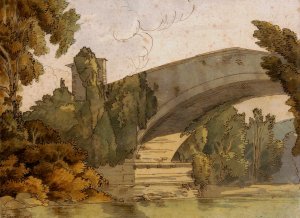 A Bridge Between Florence and Bologna by Francis Towne Oil Painting