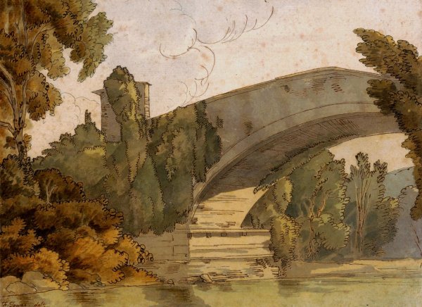 Main Product Photo of A Bridge Between Florence and Bologna  Painting by Francis Towne