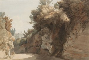 A View Near the Arco Scuro, Looking Towards the Villa Medici, Rome by Francis Towne Oil Painting