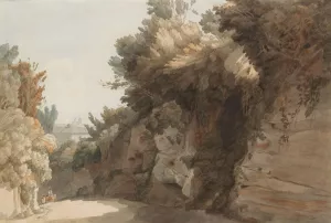 A View Near the Arco Scuro, Looking Towards the Villa Medici, Rome by Francis Towne Oil Painting