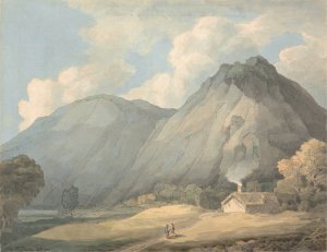 Craig yr Aderyn, near Llanfihangel-y-Pennant by Francis Towne Oil Painting