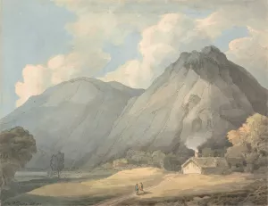 Craig yr Aderyn, near Llanfihangel-y-Pennant by Francis Towne Oil Painting