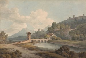 Modern Bridge at Narni by Francis Towne Oil Painting