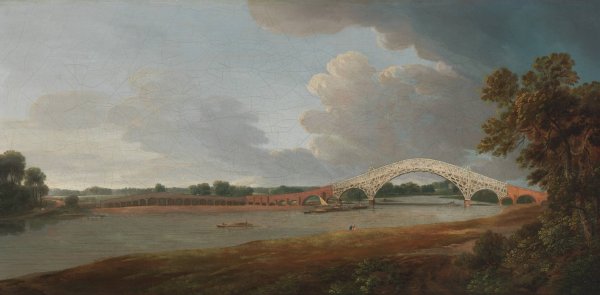 Old Walton Bridge by Francis Towne - Hand-Painted Oil Painting Reproduction