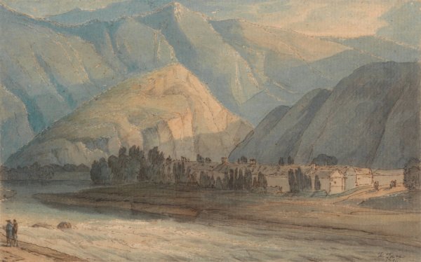 The Grange at the Head of Keswick Lake  by Francis Towne - Hand-Painted Oil Painting Reproduction