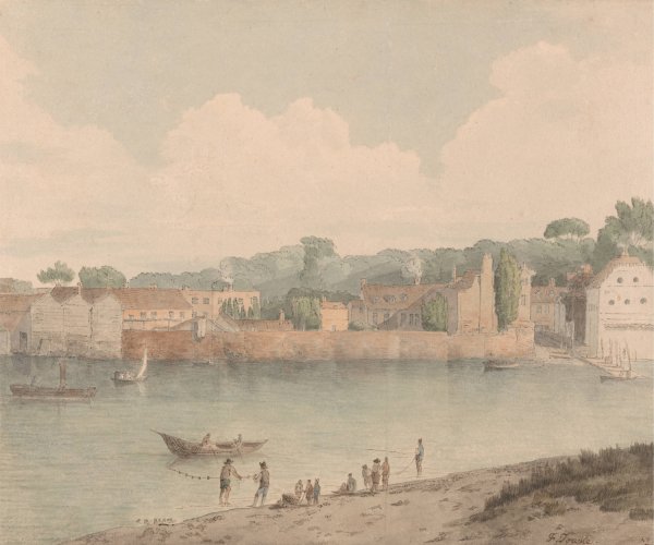 Vauxhall Stairs, from Millbank, July 5, 1797  by Francis Towne - Hand-Painted Oil Painting Reproduction