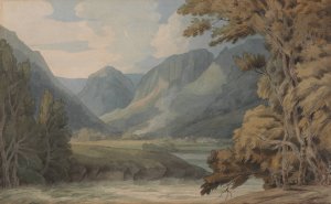View in Borrowdale of Eagle Crag and Rosthwaite by Francis Towne Oil Painting