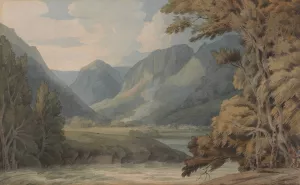 View in Borrowdale of Eagle Crag and Rosthwaite by Francis Towne Oil Painting