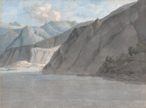 View of Lake Como with Monte Leoni by Francis Towne Oil Painting