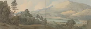 View of Lake Coniston, Lancashire by Francis Towne Oil Painting