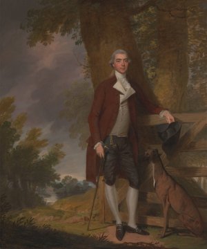 A Gentleman And His Dog In A Landscape by Francis Wheatley Oil Painting