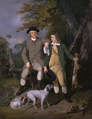 Portrait Of A Sportsman With His Son by Francis Wheatley Oil Painting