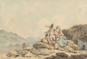 Soldiers and Country Women by Francis Wheatley Oil Painting
