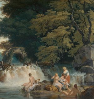 The Salmon Leap, Leixlip by Francis Wheatley Oil Painting