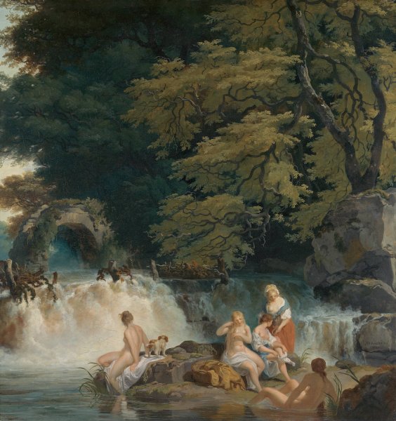 The Salmon Leap, Leixlip  by Francis Wheatley - Hand-Painted Oil Painting Reproduction