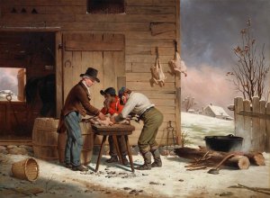Preparing for Christmas by Francis William Edmonds Oil Painting