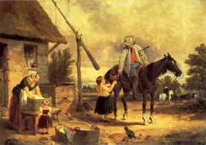 Thirsty Drover by Francis William Edmonds Oil Painting