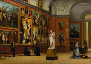 The Grand Salon, The Prado by Francisco Aznar Y Garcia Oil Painting