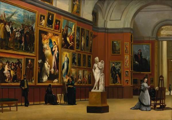 The Grand Salon, The Prado by Francisco Aznar Y Garcia - Hand-Painted Oil Painting Reproduction
